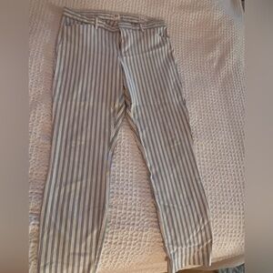 GAP Striped Straight Leg Pants - Blue and White